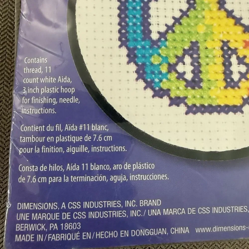 Dimensions Learn-A-Craft Cross Stitch Kits Lot of 2 Turtle Peace Sign NEW